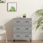 Credenza Grigio Sonoma 69,5x34x90 cm in Legno Multistrato