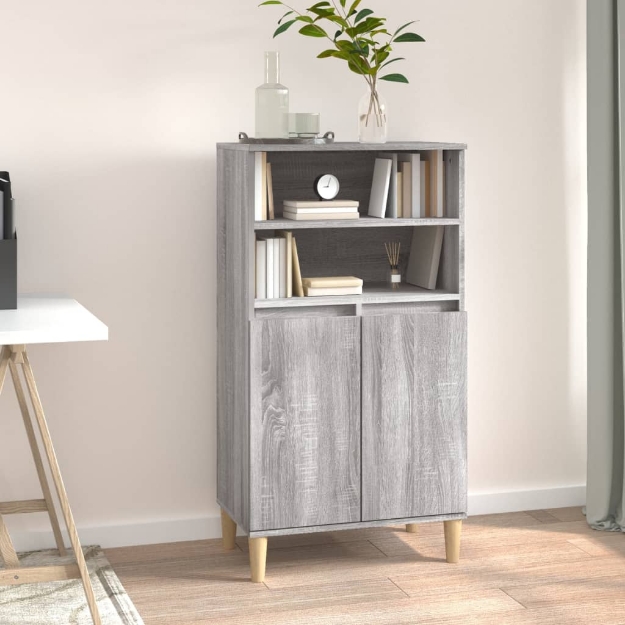 Credenza Grigio Sonoma 60x36x110 cm in Legno Multistrato