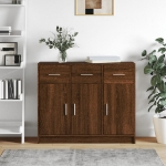 Credenza Rovere Marrone 91x28x75 cm in Legno Multistrato