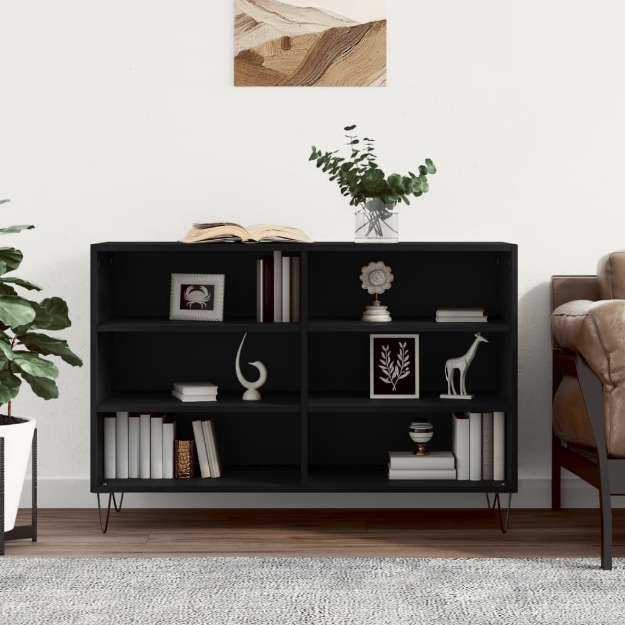 Credenza Nera 103,5x35x70 cm in Legno Multistrato