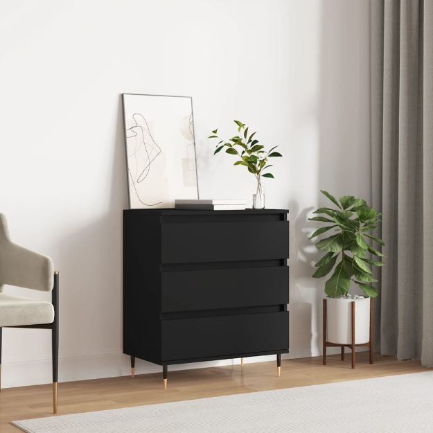 Credenza Nero 60x35x70 cm in Legno Multistrato