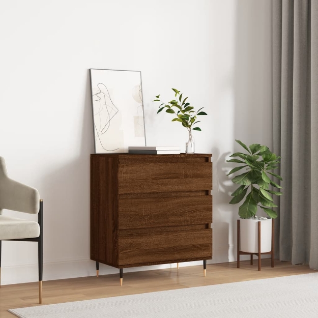 Credenza Rovere Marrone 60x35x70 cm in Legno Multistrato