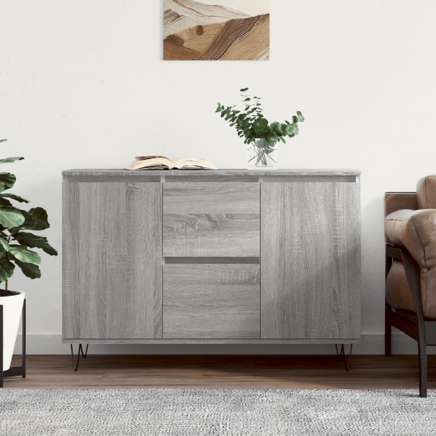 Credenza Grigio Sonoma 104x35x70 cm in Legno Multistrato