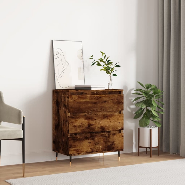 Credenza Rovere Fumo 60x35x70 cm in Legno Multistrato