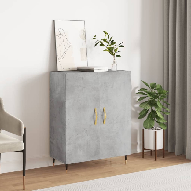 Credenza Grigio Cemento 69,5x34x90 cm in Legno Multistrato