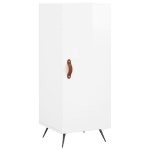 Credenza Bianco Lucido 34,5x34x90 cm in Legno Multistrato