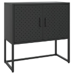 Credenza Nera 75x35x75 cm in Acciaio