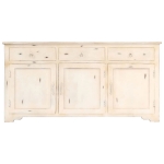 Credenza Bianca 160x40x80 cm Legno Massello di Mango