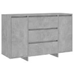 Credenza con 3 Cassetti Grigio Cemento 120x41x75 cm Truciolato