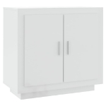 Credenza Bianco Lucido 80x40x75 cm in Legno Compensato