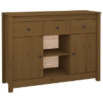 Credenza Miele 100x35x74,5 cm in Legno Massello di Pino