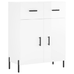 Credenza 69,5x34x90 cm in Legno Multistrato Bianco Lucido