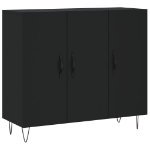 Credenza Nera 90x34x80 cm in Legno Multistrato