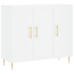 Credenza Bianca 90x34x80 cm in Legno Multistrato