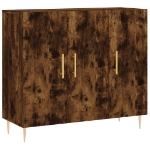 Credenza Rovere Fumo 90x34x80 cm in Legno Multistrato