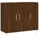 Credenza Rovere Marrone 90x34x80 cm in Legno Multistrato