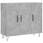 Credenza Grigio Cemento 90x34x80 cm in Legno Multistrato