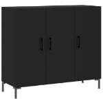 Credenza Nera 90x34x80 cm in Legno Multistrato