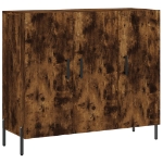 Credenza Rovere Fumo 90x34x80 cm in Legno Multistrato