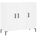 Credenza Bianca 90x34x80 cm in Legno Multistrato