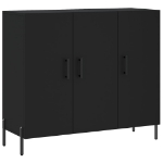 Credenza Nera 90x34x80 cm in Legno Multistrato