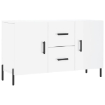 Credenza Bianco Lucido 100x36x60 cm in Legno Multistrato