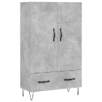 Credenza Grigio Cemento 69,5x31x115 cm in Legno Multistrato