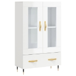 Credenza Bianco Lucido 69,5x31x115 cm in Legno Multistrato