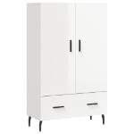 Credenza Bianco Lucido 69,5x31x115 cm in Legno Multistrato