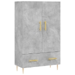 Credenza Grigio Cemento 69,5x31x115 cm in Legno Multistrato