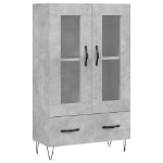 Credenza Grigio Cemento 69,5x31x115 cm in Legno Multistrato