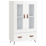 Credenza Bianco Lucido 69,5x31x115 cm in Legno Multistrato