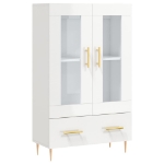 Credenza Bianco Lucido 69,5x31x115 cm in Legno Multistrato