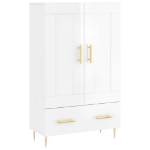 Credenza Bianco Lucido 69,5x31x115 cm in Legno Multistrato