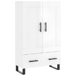 Credenza Bianco Lucido 69,5x31x115 cm in Legno Multistrato