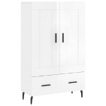 Credenza Bianco Lucido 69,5x31x115 cm in Legno Multistrato