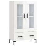 Credenza Bianco Lucido 69,5x31x115 cm in Legno Multistrato