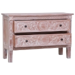 Credenza con 2 Cassetti 90x30x60 cm in Legno Massello di Mogano