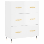 Credenza 69,5x34x90 cm in Legno Multistrato Bianco Lucido