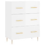 Credenza 69,5x34x90 cm in Legno Multistrato Bianco Lucido