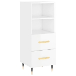 Credenza Bianco Lucido 34,5x34x90 cm in Legno Multistrato