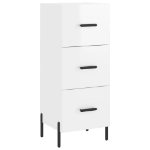 Credenza Bianco Lucido 34,5x34x90 cm in Legno Multistrato