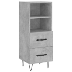 Credenza Grigio Cemento 34,5x34x90 cm in Legno Multistrato