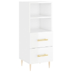 Credenza Bianco Lucido 34,5x34x90 cm in Legno Multistrato