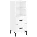 Credenza Bianco Lucido 34,5x34x90 cm in Legno Multistrato