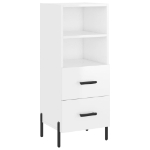 Credenza Bianco Lucido 34,5x34x90 cm in Legno Multistrato