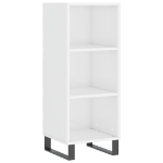 Credenza Bianco Lucido 34,5x32,5x90 cm in Legno Multistrato