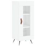 Credenza Bianco Lucido 34,5x34x90 cm in Legno Multistrato