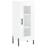 Credenza Bianco Lucido 34,5x34x90 cm in Legno Multistrato