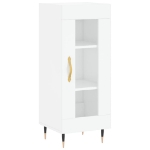 Credenza Bianco Lucido 34,5x34x90 cm in Legno Multistrato